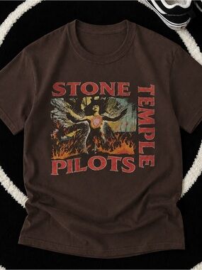 Stone Temple Pilots Angel Flames Shirt, Rock Graphic Band Tee
